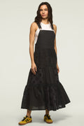 [167315-001] WOMENS LUCKY BRAND CUTWORK OVERALL MAXI DRESS - RAVEN