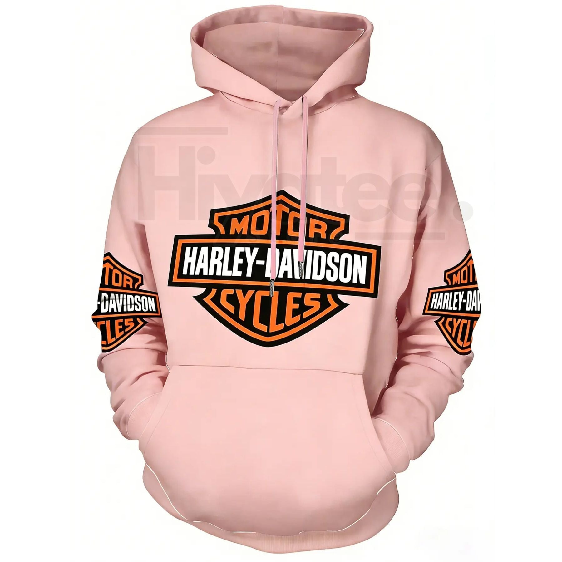 Harley-Davidson Logo Print Hoodie – Vintage Hardcore Aesthetic, Motorcycle Culture Streetwear, TikTok Fashion Pullover