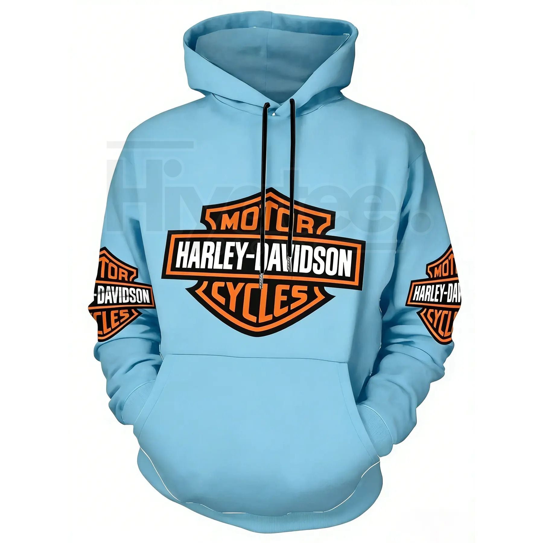 Harley-Davidson Logo Print Hoodie – Vintage Hardcore Aesthetic, Motorcycle Culture Streetwear, TikTok Fashion Pullover