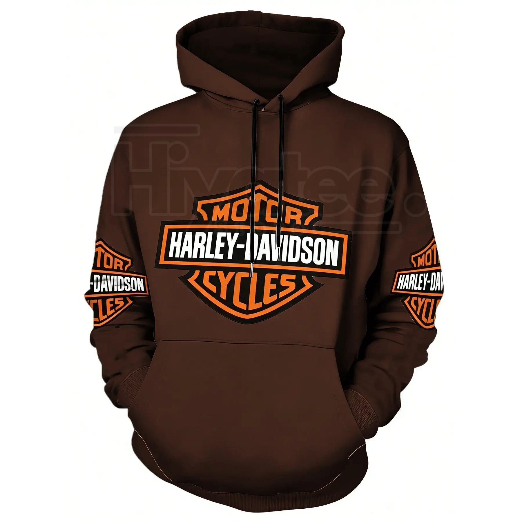 Harley-Davidson Logo Print Hoodie – Vintage Hardcore Aesthetic, Motorcycle Culture Streetwear, TikTok Fashion Pullover