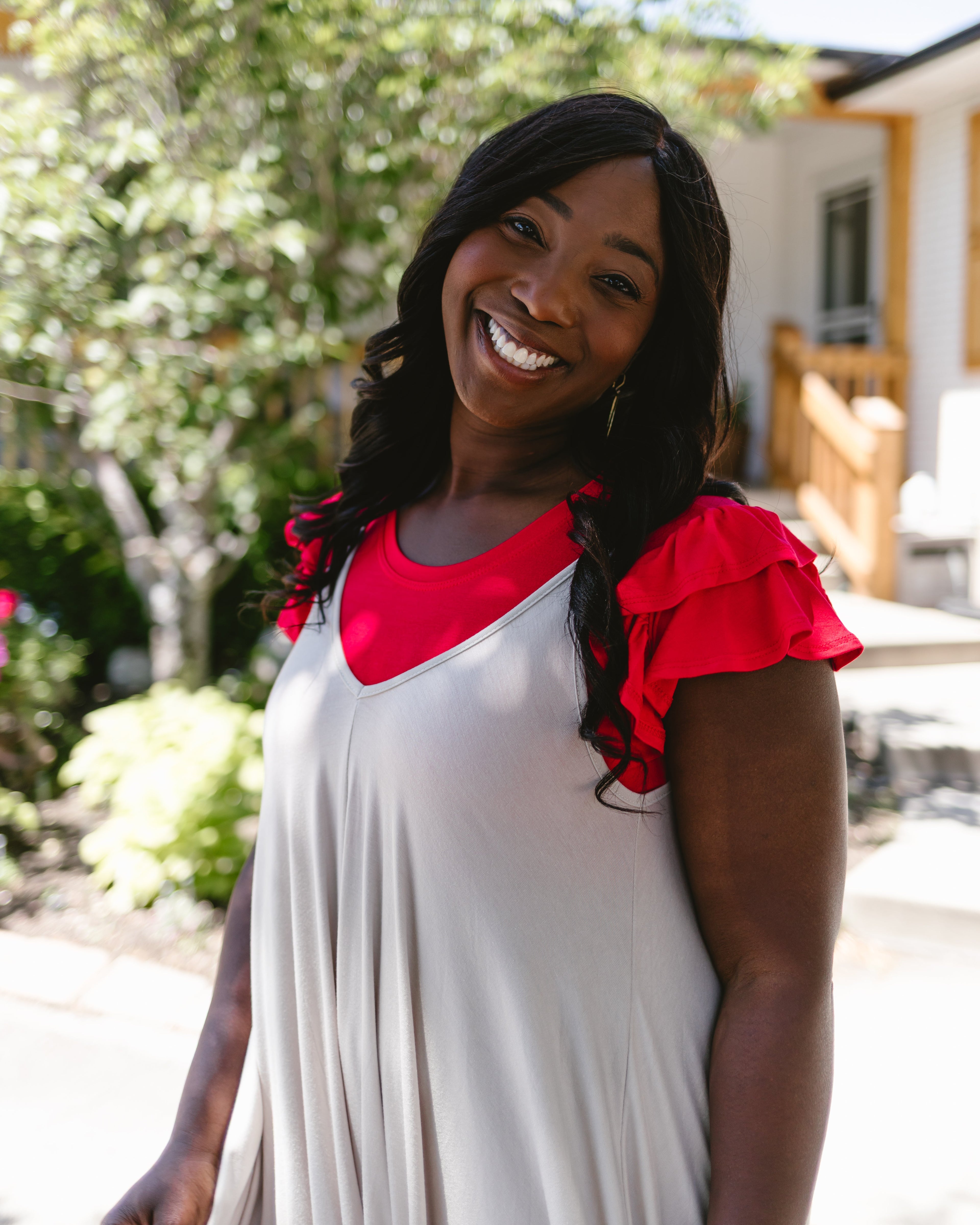 Ruffle Sleeve Halftee