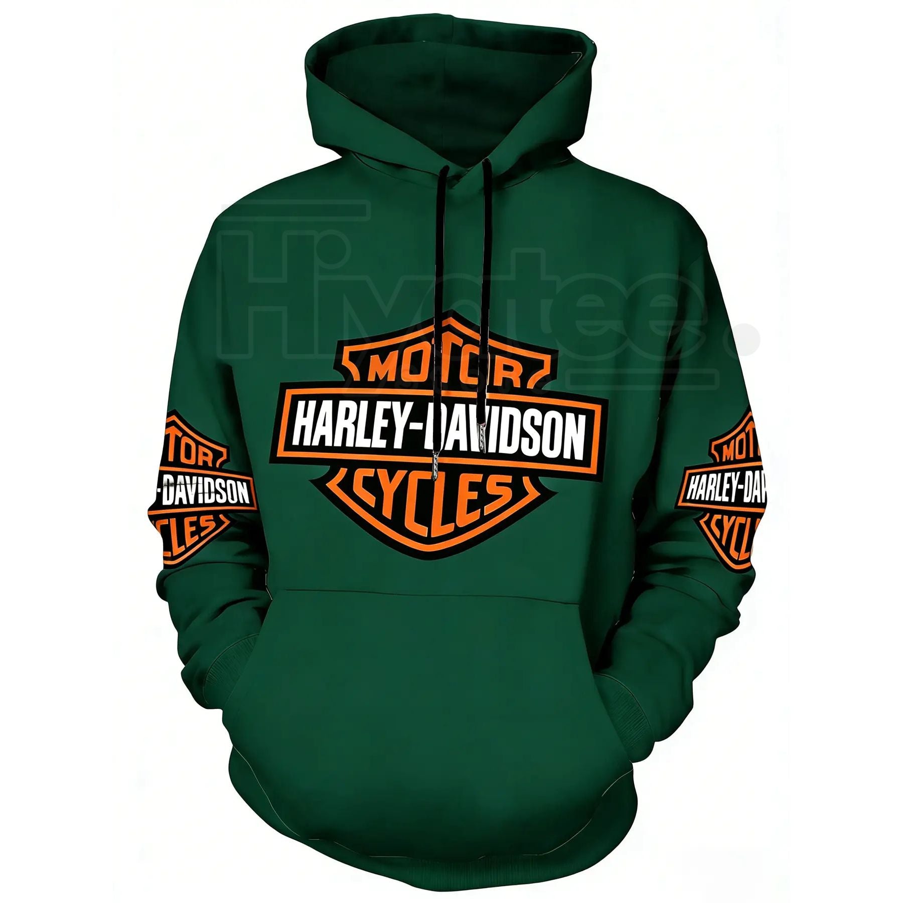 Harley-Davidson Logo Print Hoodie – Vintage Hardcore Aesthetic, Motorcycle Culture Streetwear, TikTok Fashion Pullover