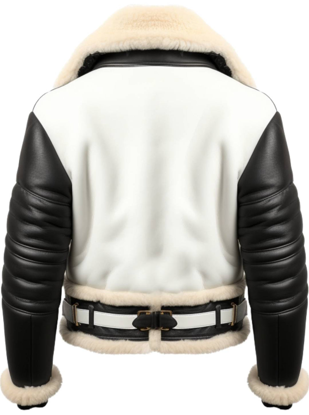 Men’s Aviator B3 Bomber Leather Jacket – Black &amp; White