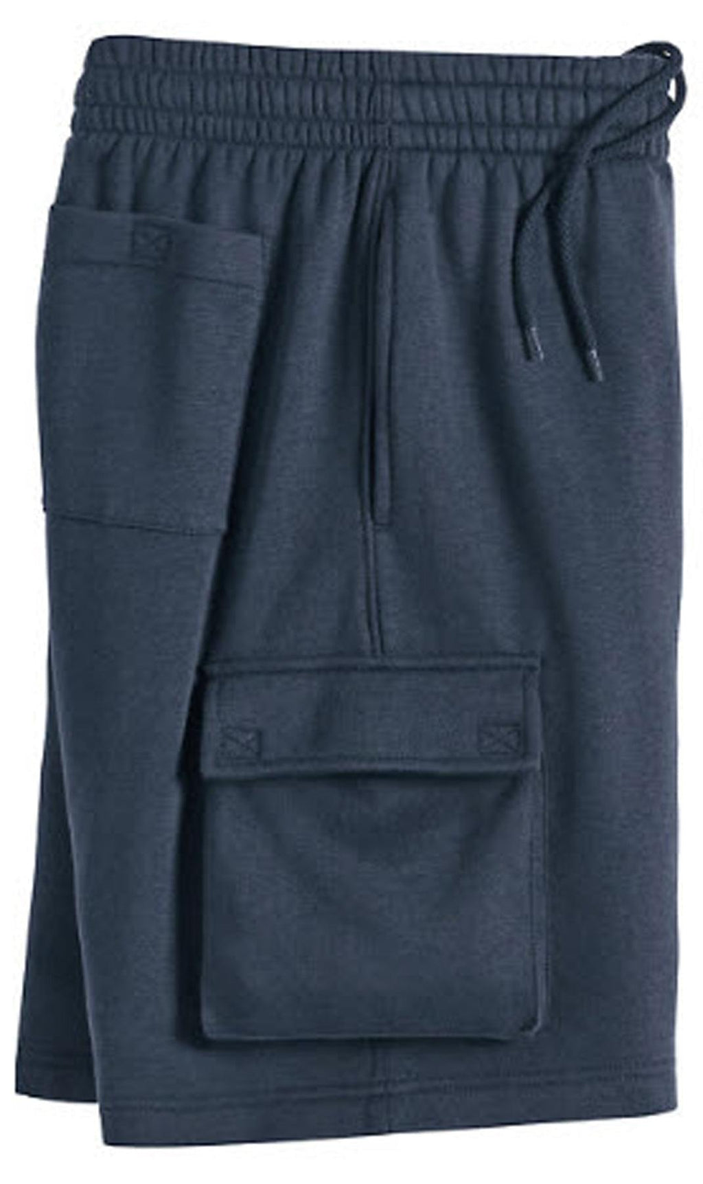 Men's Fleece Cargo Shorts — Elastic Waist Multi-Pocket Sweat Shorts