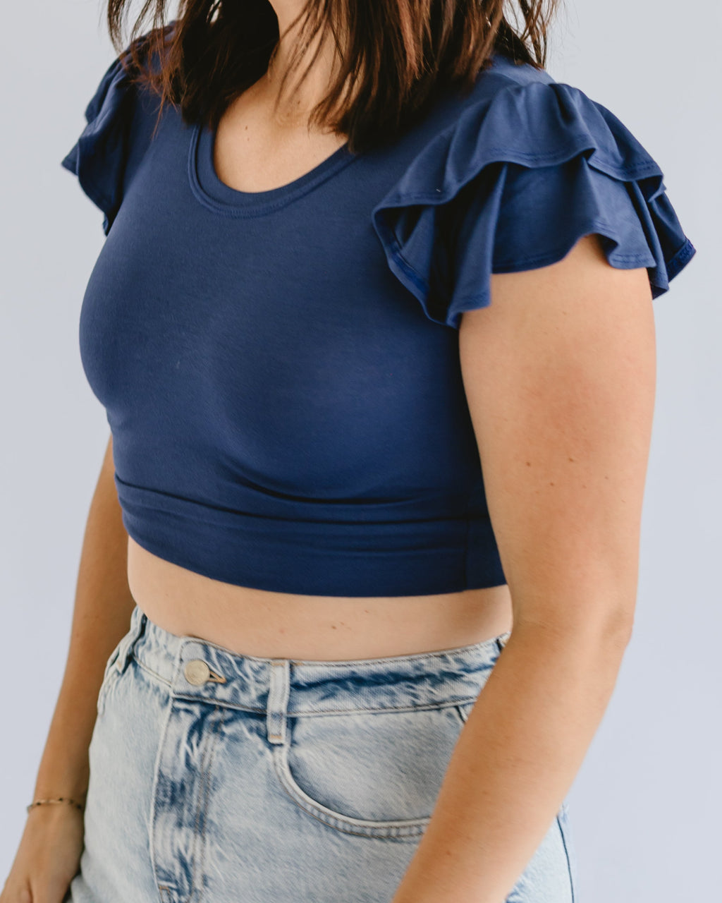 Ruffle Sleeve Halftee