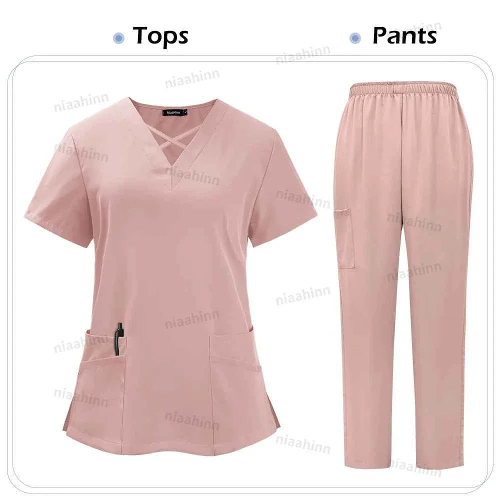 Spandex Scrub Uniform Set - Top & Pants