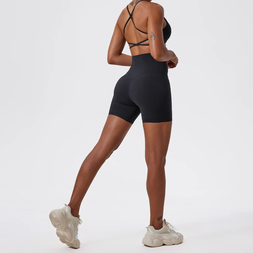 Hearuisavy Summer Soft Yoga Shorts Buttock Lift Gym Leggings Women High Waist Sports Shorts Women Running Workout Shorts Female