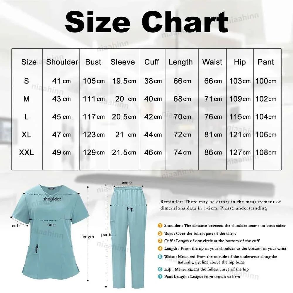 Spandex Scrub Uniform Set - Top & Pants