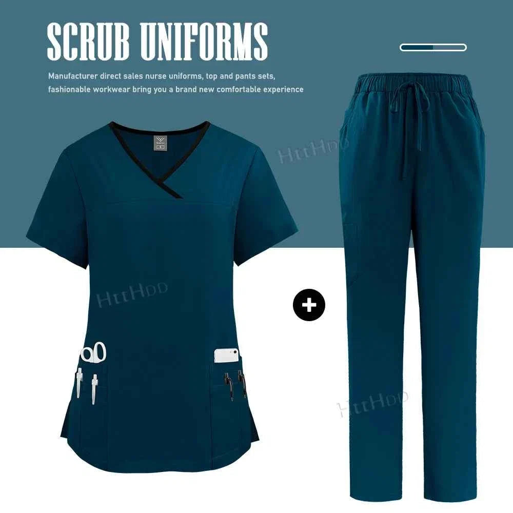Nurse Uniform Medical Scrubs Set Women