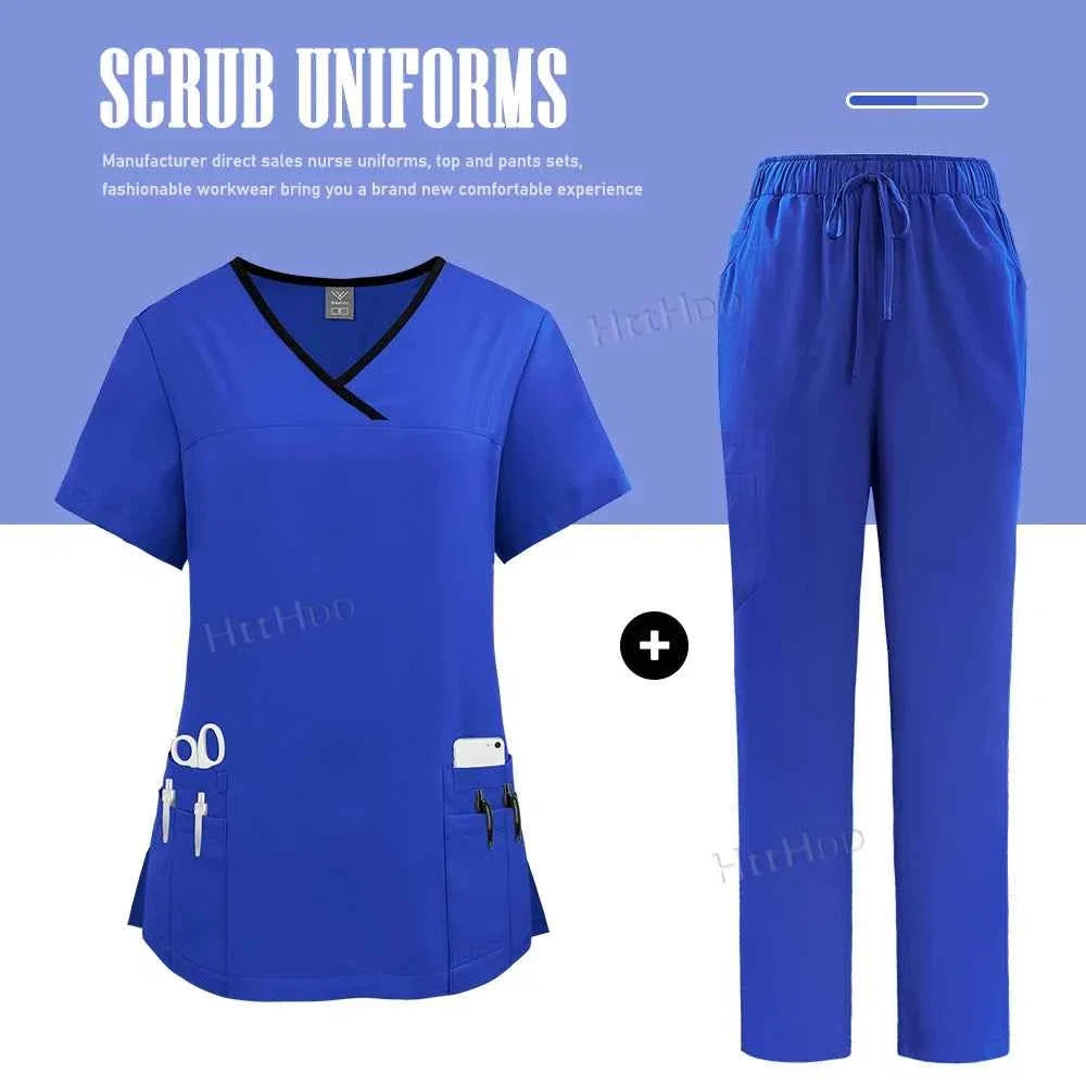 Nurse Uniform Medical Scrubs Set Women