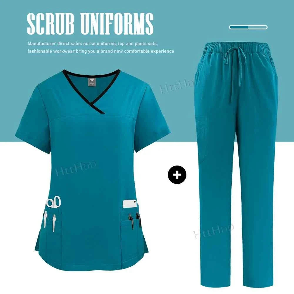 Nurse Uniform Medical Scrubs Set Women