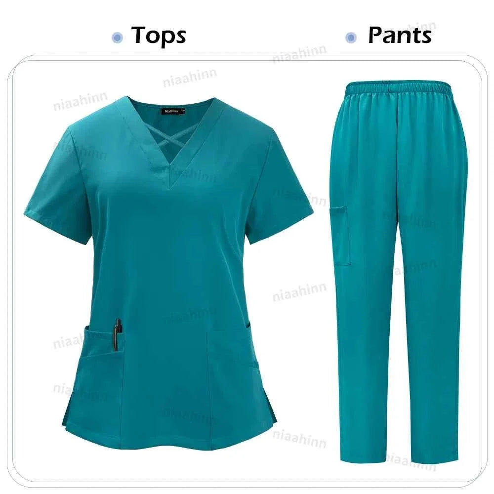 Spandex Scrub Uniform Set - Top & Pants