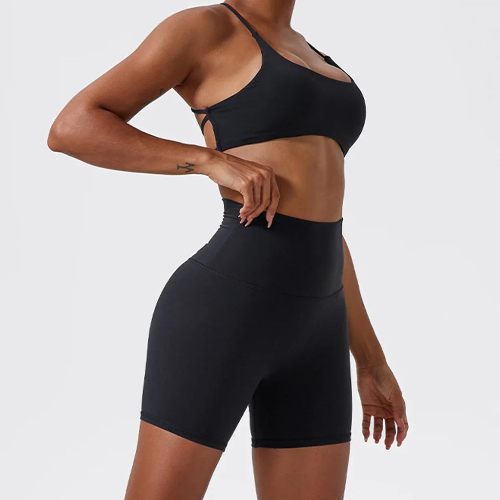 Hearuisavy Summer Soft Yoga Shorts Buttock Lift Gym Leggings Women High Waist Sports Shorts Women Running Workout Shorts Female