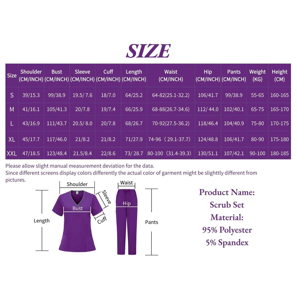 Women's Medical Scrub Uniform Set