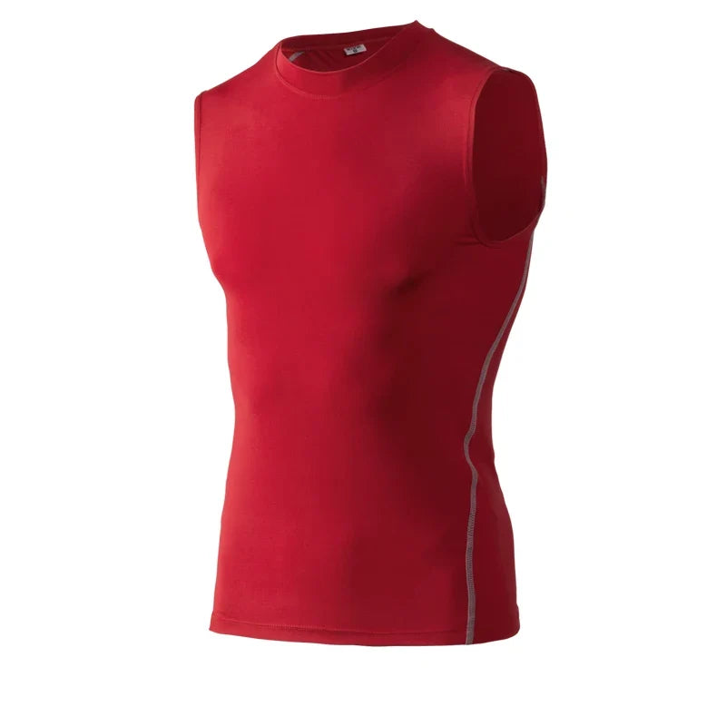 Men's Gyms Clothing Sports Fitness Tank Top Quick Dry Vest Workout Running Sportswear Tops Round Neck Sports Shirt