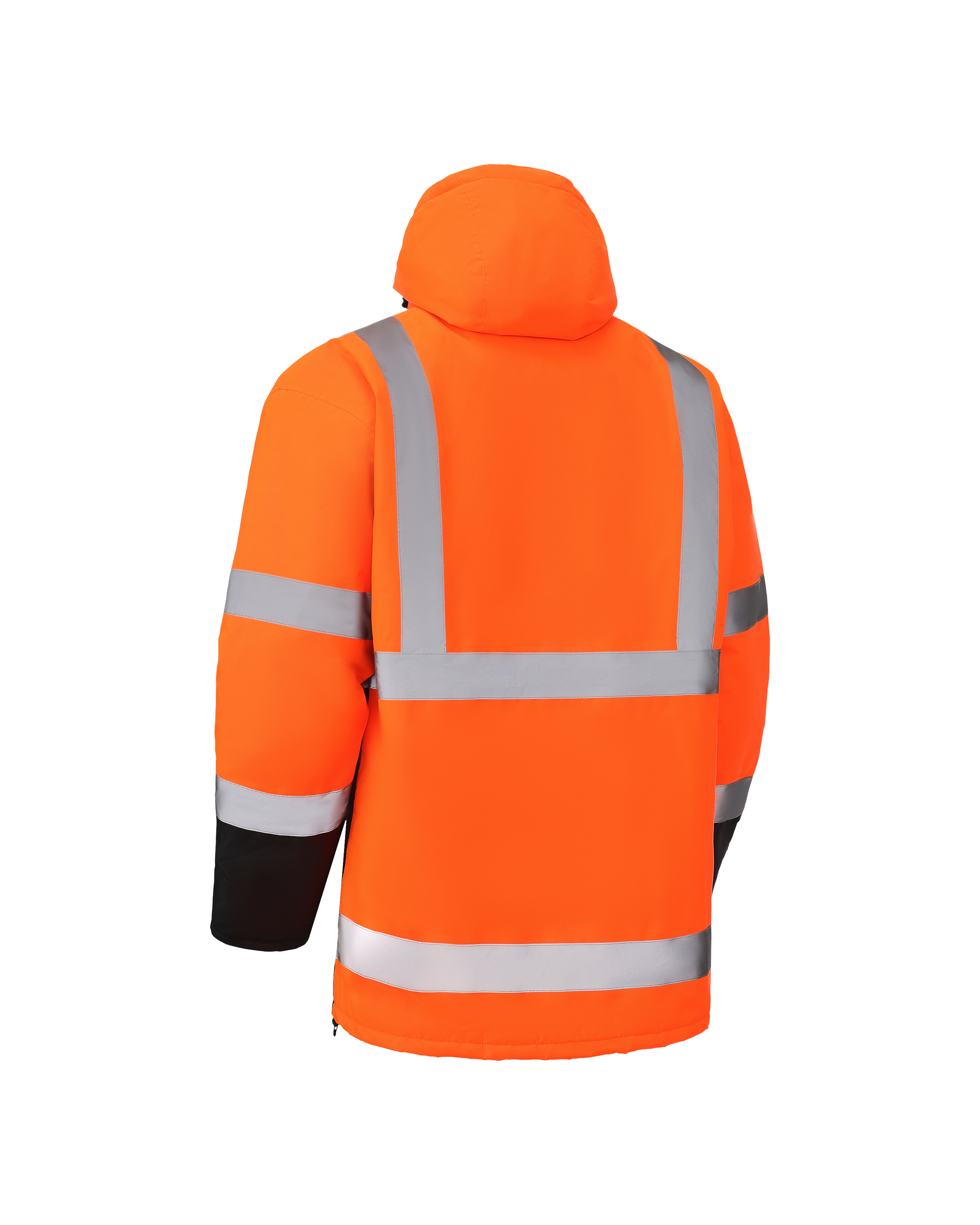 Kiwi High Visibility Hooded & Quilt Lined ANSI/ISEA 107-2020, Type R, Class 3 Two Tone Water Resistant Orange Safety Jacket [71400]